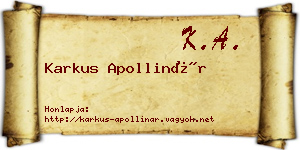 Karkus Apollinár névjegykártya